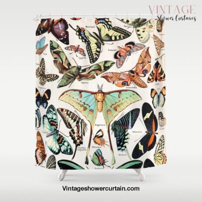 Adolphe Millot - Papillons pour tous - French vintage poster Shower Curtain Offical Vintage Shower Curtain Merch