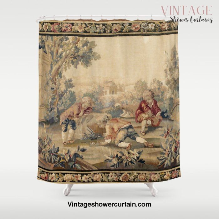 Aubusson Antique French Tapestry Print Shower Curtain Offical Vintage Shower Curtain Merch
