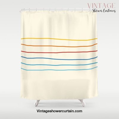 Bright Classic Abstract Minimal 70s Rainbow Retro Summer Style Stripes #1 Shower Curtain Offical Vintage Shower Curtain Merch
