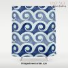 Indigo Geometric Beach Waves Shower Curtain Offical Vintage Shower Curtain Merch