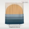 Minimal Retro Sunset / Sunrise - Ocean Blue Shower Curtain Offical Vintage Shower Curtain Merch