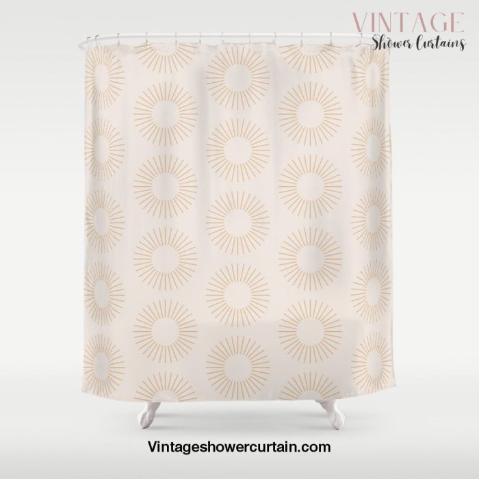 Minimalist Sunray Pattern XIV Shower Curtain Offical Vintage Shower Curtain Merch