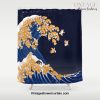 Shiba Inu The Great Wave in Night Shower Curtain Offical Vintage Shower Curtain Merch