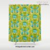 Turquoise and Green Leaves 1960s Retro Vintage Pattern Shower Curtain Offical Vintage Shower Curtain Merch