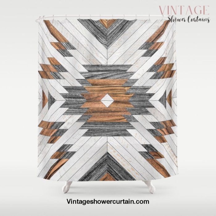 Urban Tribal Pattern No.8 - Aztec - Wood Shower Curtain Offical Vintage Shower Curtain Merch