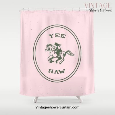 Yee Haw in Pink Shower Curtain Offical Vintage Shower Curtain Merch